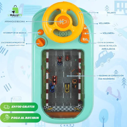 SPEED RACING PRO - Volante De Conducción Para Bebes - Malufy