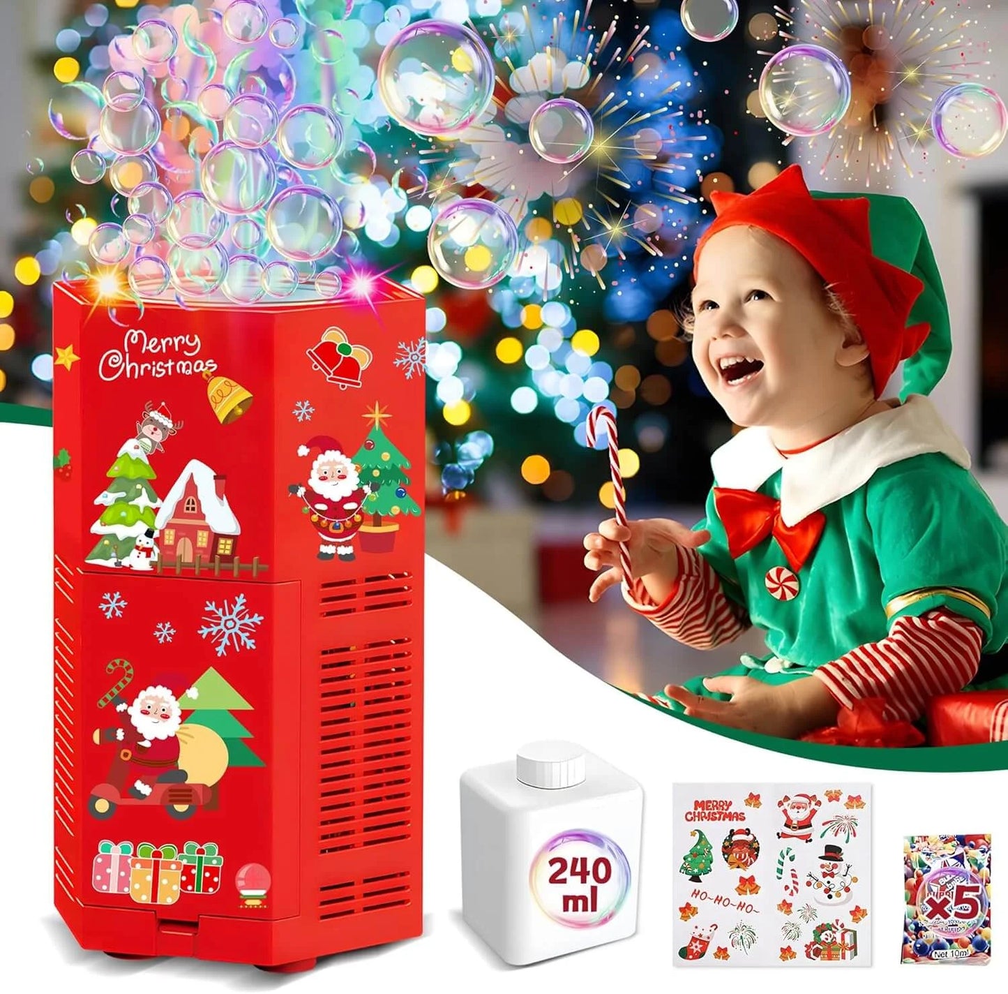 BUBBLE BURST® - Torre Burbujas con Sonido de Fuego artificial - Malufy
