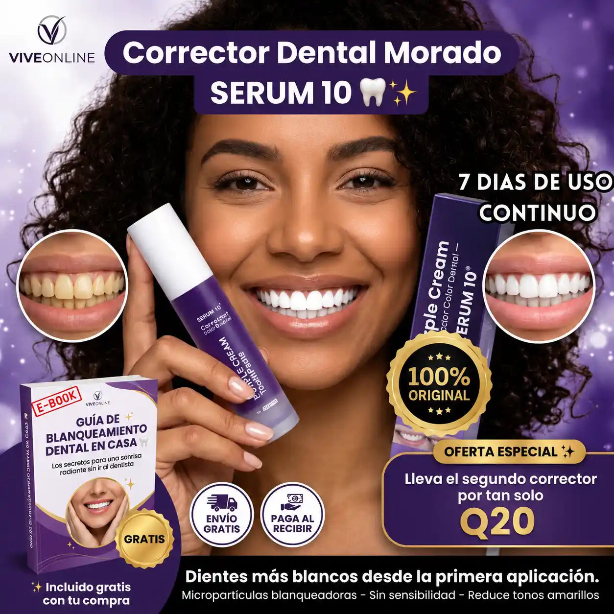 Purple Corrector: Neutraliza el Amarillo y Recupera el Brillo Natural de tu Sonrisa + Obsequio (LA ORIGINAL)
