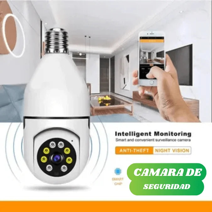 Cámara de Seguridad Wifi Tipo Bombillo - HD 1080P - Malufy