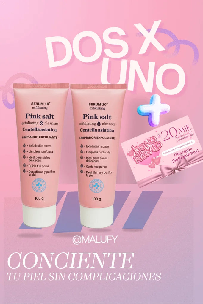 Pink Salt 2x1 – Exfoliante Natural que Libera Poros, Suaviza y Aclara tu Piel