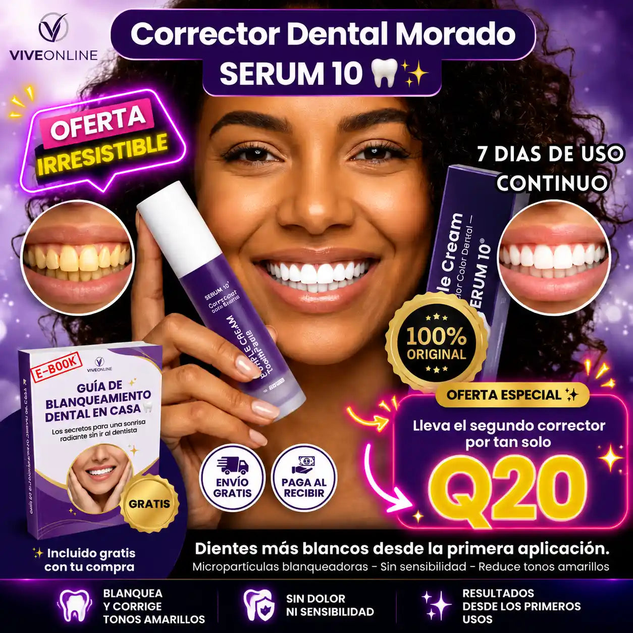 Purple Corrector: Neutraliza el Amarillo y Recupera el Brillo Natural de tu Sonrisa + Obsequio (LA ORIGINAL)