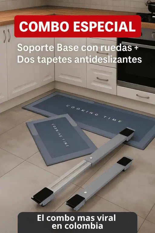 Dúo Hogar Pro: Soporte Ajustable + Tapetes Antideslizantes Absorbentes