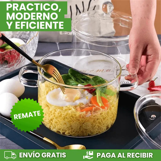Olla De Vidrio Resistente Al Calor + Envío Gratis