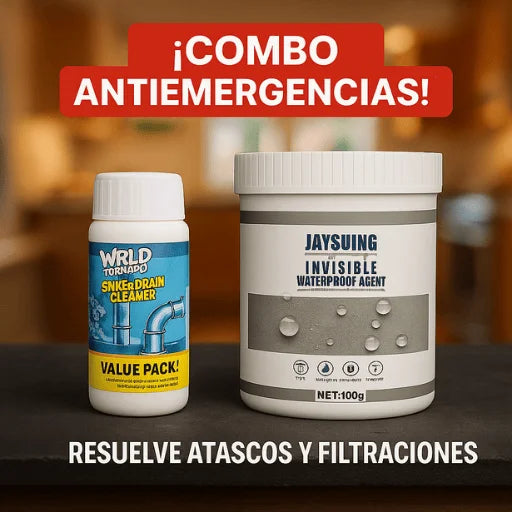 Oferta 2 en 1 para el hogar: Sellador Invisible + Destapacañerías Ultra Efectivo